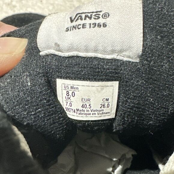 VANS Sk8 Hi Black Suede Canvas Lace Up Hi Top Skate Shoes Men's 8 Women's 9.5 - Picture 10 of 10